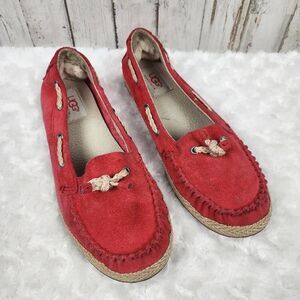 UGG Suede Moccasin Flats Red Size 5
